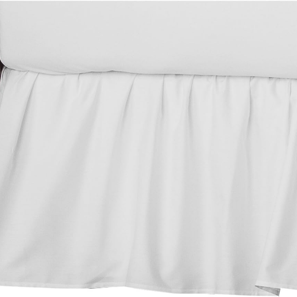 American Baby Company Ultra Soft Microfiber Ruffled Crib Skirt, White, for Boys